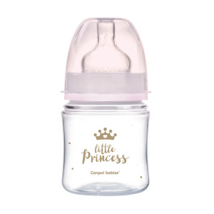 Бутылочка Canpol babies Easy Start Royal baby, шир.горл, пластик, соска силикон,  0m+, 120 мл