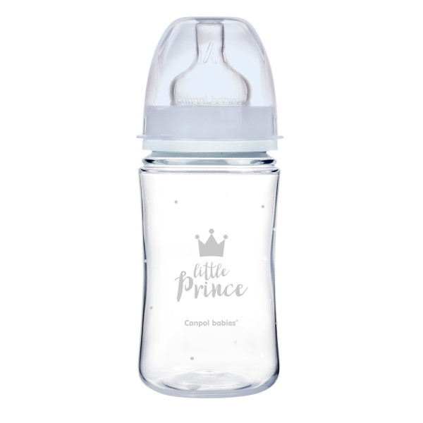 Бутылочка Canpol babies Easy Start Royal baby, шир.горл, пластик, соска силикон, 3m+, 240 мл