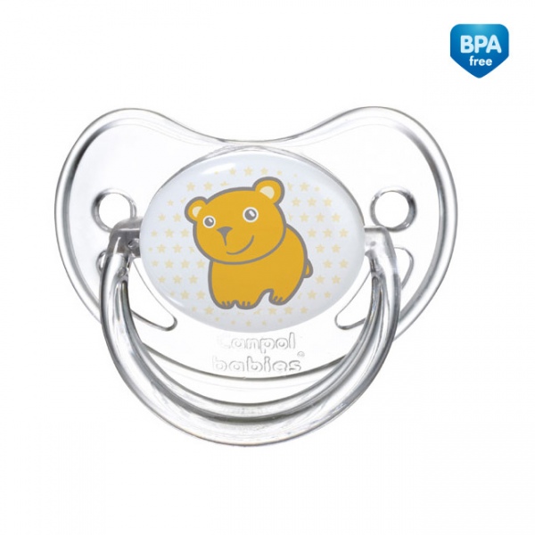 Пустышка анатомическая Canpol babies Transparent, силикон, 0m+, категория A, 1шт.  