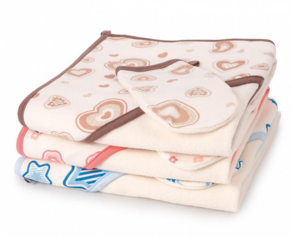 Полотенце - уголок после купания Canpol babies с перчаткой, махровое, для новорожденных, 80х80 см