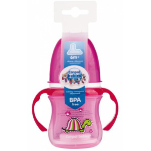 Поильник - непроливайка Canpol Babies EasyStart Цветные зверюшки, с силиконовым носиком, с ручками, 120 мл