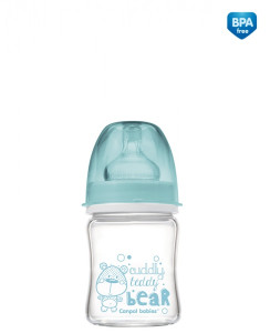 Бутылочка Canpol Babies EasyStart Лесные друзья, стекло, с широким горлышком, антиколиковая, соска силикон, 120мл  