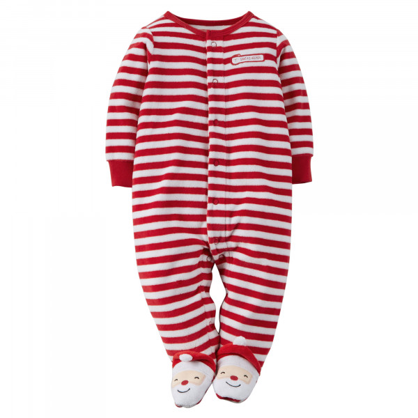 Комбинезон - человечек Carter's Sleep & Play Christmas, на кнопках, велюр, 0-6м