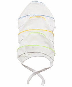 Чепчик для новорожденных 603-021, на прикладе с крошеттой, 100% хлопок, кулир