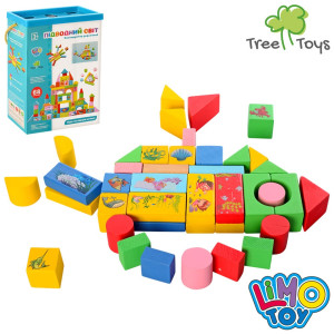 Деревянный конструктор Limo toy Городок MD 0657