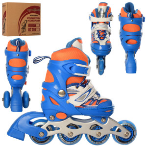 Роликовые коньки PROF1 KIDS A 4122, переднее колесо светится