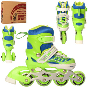 Роликовые коньки PROF1 KIDS A 4122, переднее колесо светится