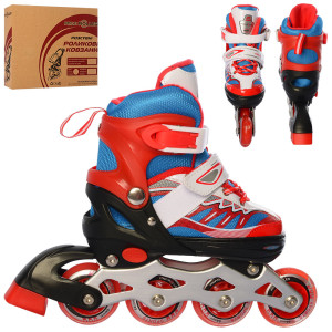 Роликовые коньки PROF1 KIDS A 4122, переднее колесо светится