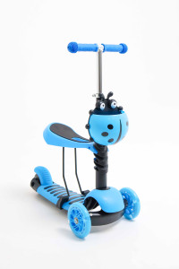 Самокат-беговел трехколесный M-Trike MAXI Божья коровка, 3 в 1, PU-колеса