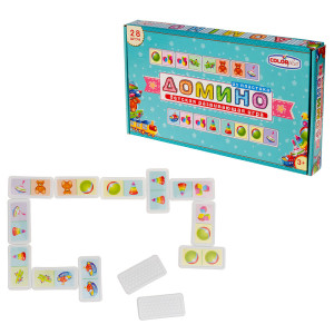 Домино детское ColorPlast Игрушки/фрукты/животные