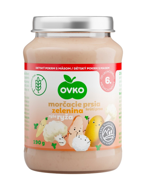 Пюре OVKO Овощной суп-курица-рис, 6m+, 190гр