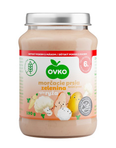 Пюре OVKO Овощной суп-курица-рис, 6m+, 190гр