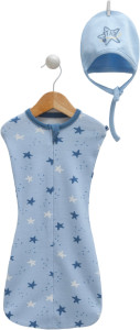 Европеленка с шапочкой Caramell Star Sleep, на змейке, хлопок, 0-3 м