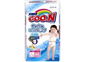 Трусики Goo.N Girl L (9-14 кг), 44 шт., японские для девочек