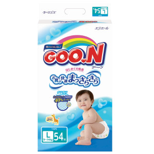 Подгузники Goo.N размер L (9-14кг), 54 шт., унисекс, японские