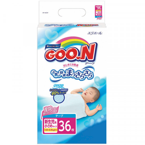 Подгузники Goo.N для новорожденных NB Premium (0-3 кг) 36шт.