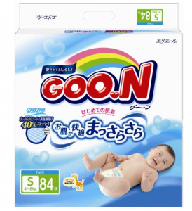 Подгузники Goo.N размер S (4-8кг), 84 шт., унисекс, японские