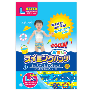 Подгузники трусики для плавания Goo.N L (9-14 кг), 3 шт., японские  для мальчиков