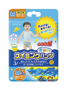 Подгузники трусики для плавания Goo.N M (7-12 кг), 3 шт., японские  для мальчиков