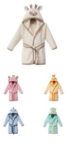 Халат детский с ушками Ramel Животные, махровый, 100% хлопок, 1-4 лет