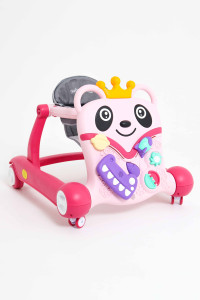 Ходунки - каталка Mom-Be Панда с бизибордом, розовый