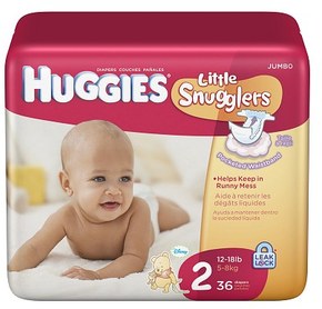 Подгузники Huggies Little Snugglers №2 (5-8 кг) 36шт.