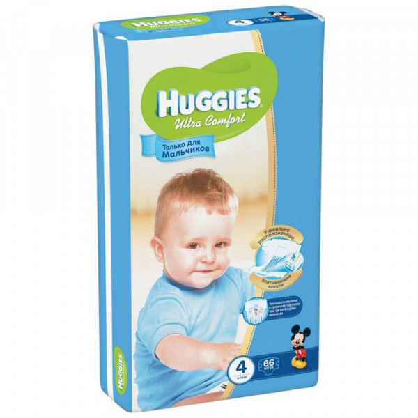 Подгузники Huggies Ultra Comfort Boy №4 (8-14кг) 66шт., для мальчиков