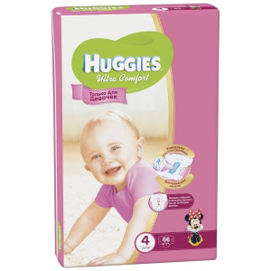 Подгузники Huggies Ultra Comfort Girl №4 (8-14 кг) 66шт., для девочек
