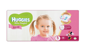 Подгузники Huggies Ultra Comfort Girl №5 (12-22 кг) 56шт. для девочек