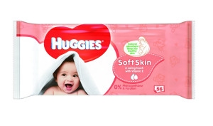 Салфетки мягкие Huggies Soft Skin, влажные, очищающие, 56 шт.