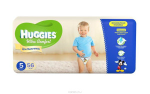 Подгузники Huggies Ultra Comfort Boy №5 (12-22 кг) 56шт., для мальчиков