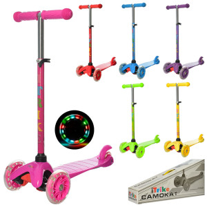 Самокат iTrike BB 3-013-4-I, светящиеся колеса, трехколесный