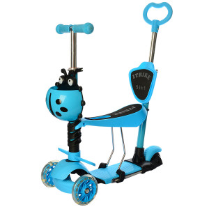 Самокат iTrike JR 3-077-A Божья коровка, MAXI, с сиденьем и корзинкой