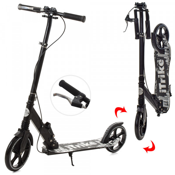 Самокат iTrike SR 2-060 двухколесный, с тормозом и замком, складной