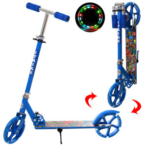 Самокат iTrike SR 2-010-1-L двухколесный, складной, светящиеся колеса