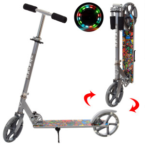 Самокат iTrike SR 2-010-1-L двухколесный, складной, светящиеся колеса