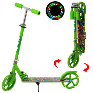 Самокат iTrike SR 2-010-1-L двухколесный, складной, светящиеся колеса