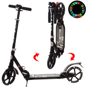 Самокат двухколесный iTrike SR 2-018-2-L, складной, взрослый, светящиеся колеса