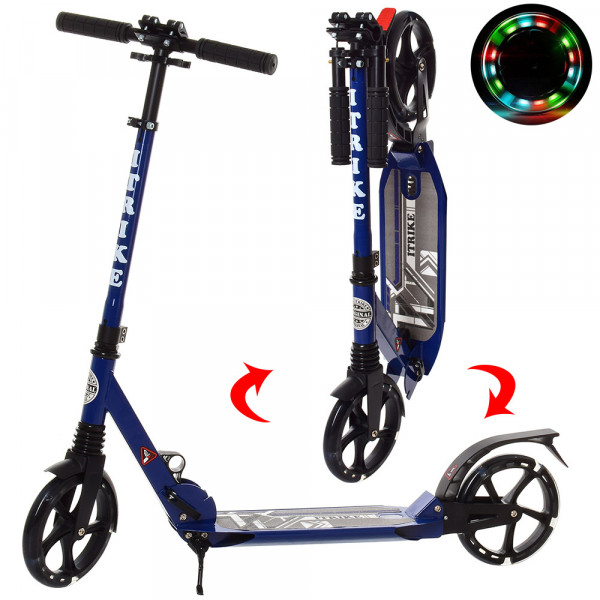 Самокат двухколесный iTrike SR 2-018-2-L, складной, взрослый, светящиеся колеса