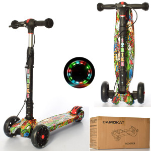 Самокат iTrike JR 3-060-21 MAXI, трехколесный, с ручным тормозом, складной