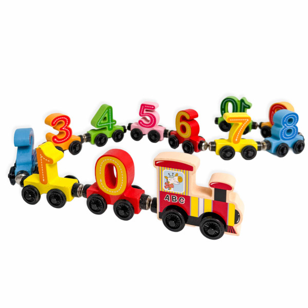 Игрушка деревянная Паровозик с цифрами, на магнитах