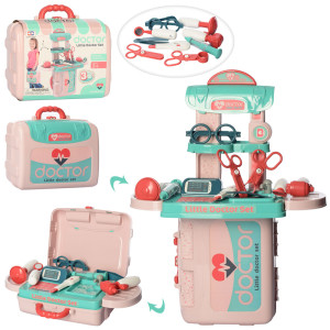 Набор для игры в доктора Junfa Toys 008-975A Little Doctor Set, складывающийся столик-чемодан, с аксессуарами