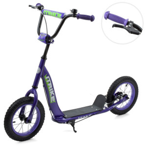 Самокат двухколесный iTrike SR 2-043-1, резиновые колеса, ручной тормоз