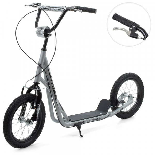 Самокат двухколесный iTrike SR 2-045-1, резиновые колеса, ручной тормоз