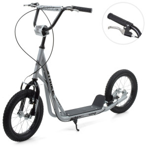 Самокат двухколесный iTrike SR 2-045-1, резиновые колеса, ручной тормоз