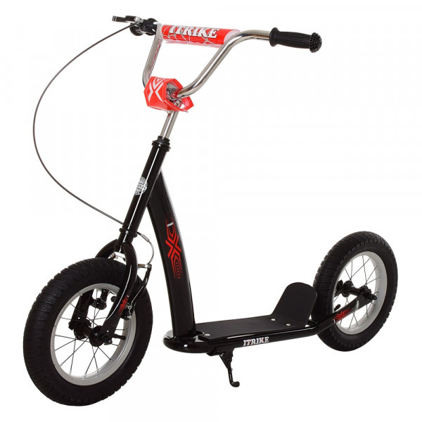 Самокат двухколесный iTrike SR 2-047, резиновые колеса, ручной тормоз