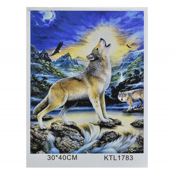 Картина по номерам KTL 1783 Волк, набор для рисования, 40х30см