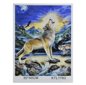 Картина по номерам KTL 1783 Волк, набор для рисования, 40х30см