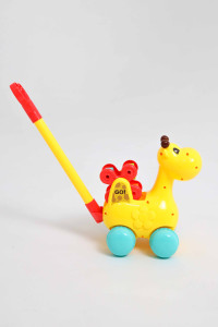 Каталка детская Mom-Be Жираф, с палкой-толкателем