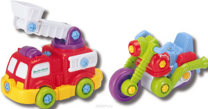 Конструктор Keenway Подъемник и мотоцикл, серия Строй и играй